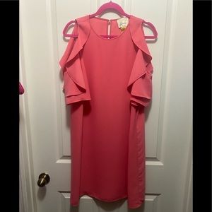 Kate Spade Petunia Pink cold shoulder Crepe dress